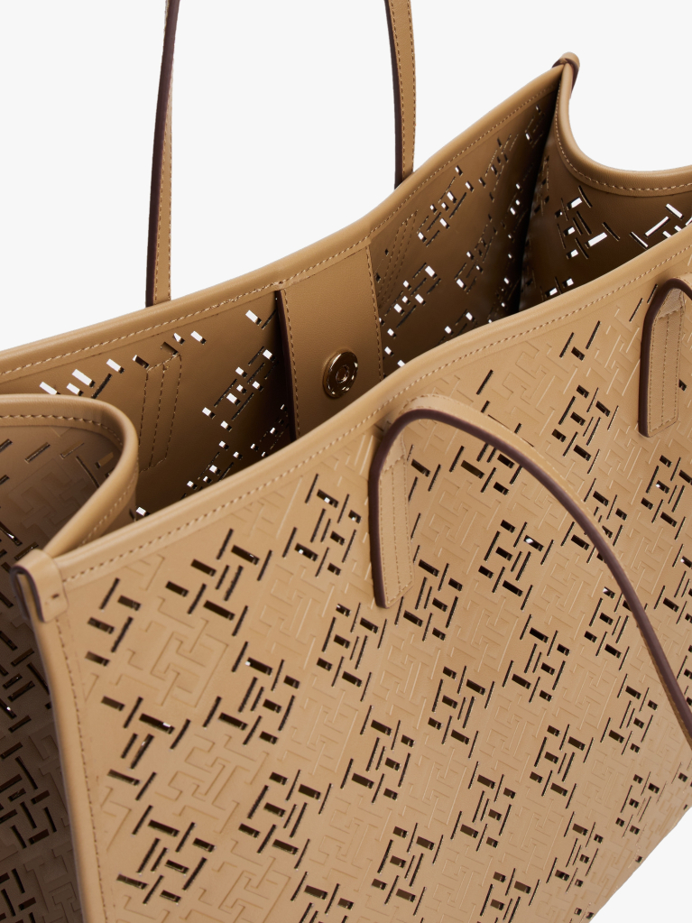 Khaki Geanta Tote City Cu Monograma TH  Femei