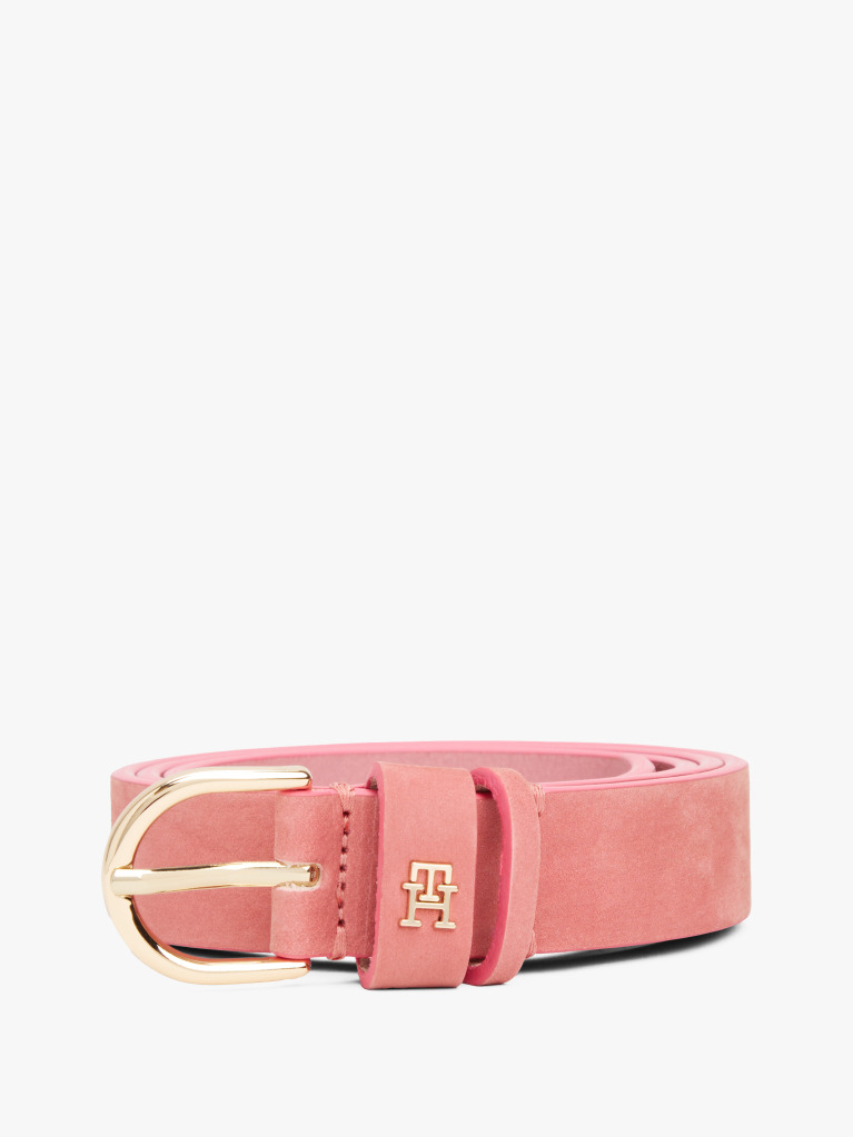 Pink Essential TH Monogram Plaque Leather Belt  Women