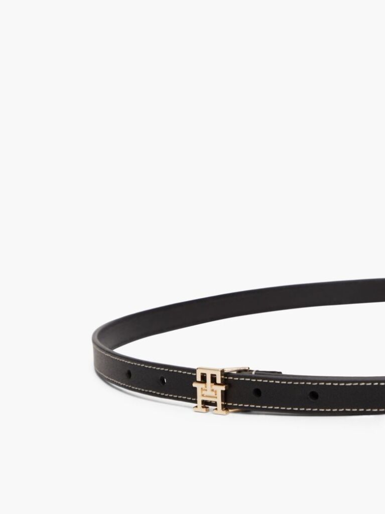 Negru Curea Din Piele Cu Catarama TH Monogram  Femei
