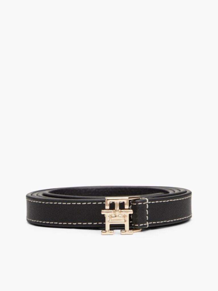 Negru Curea Din Piele Cu Catarama TH Monogram  Femei