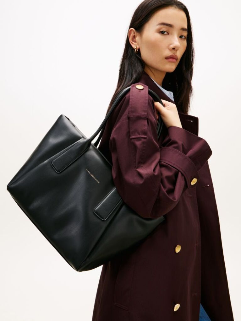 Black Essential Metallic Logo Tote Bag  Women