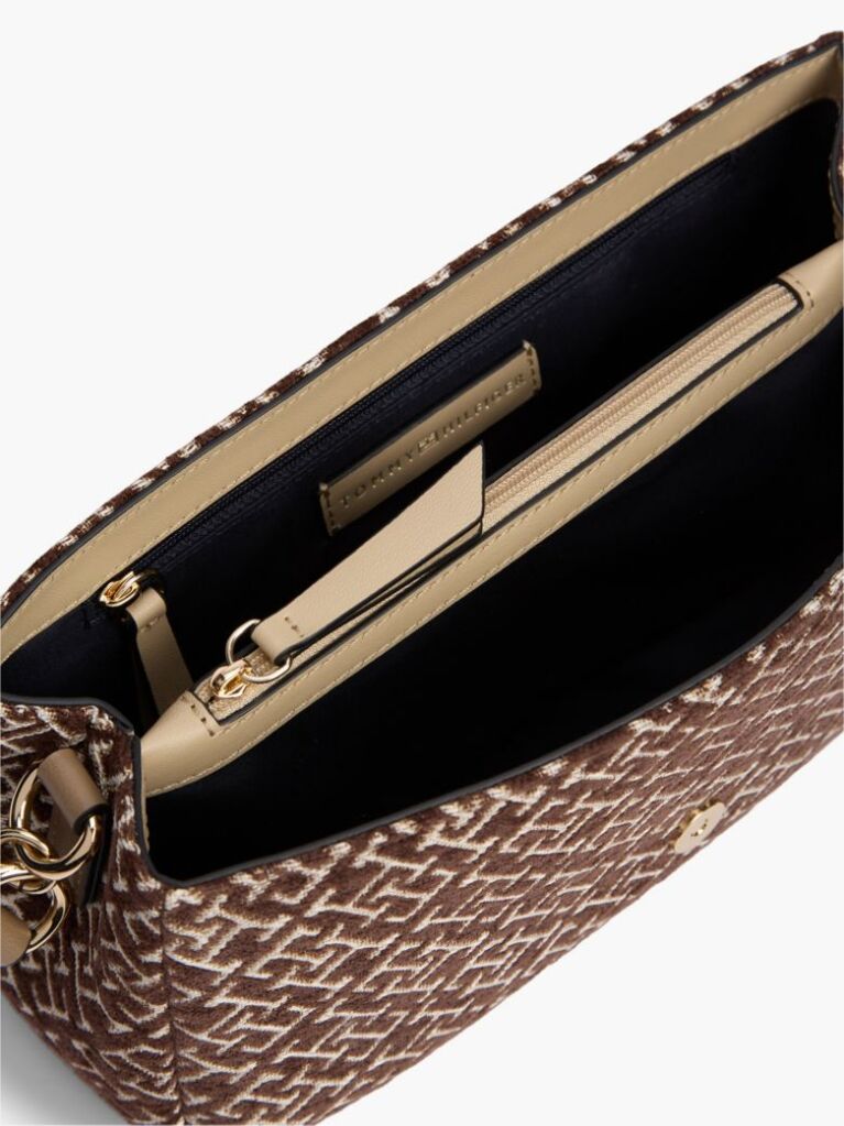 Bej Geanta Crossbody Jacquard Convertibla Cu Monograma TH  Femei