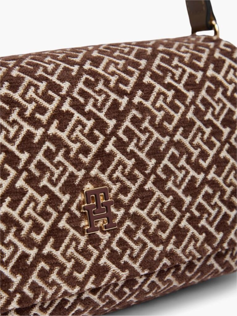 Bej Geanta Crossbody Jacquard Convertibla Cu Monograma TH  Femei