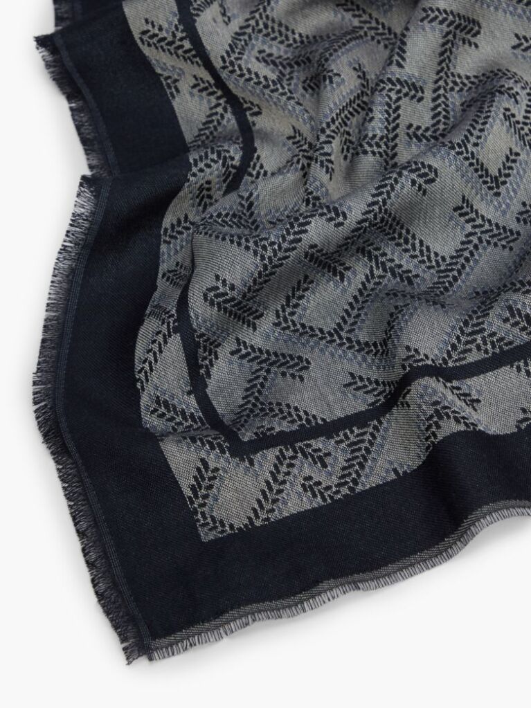 Blue Fular Jacquard Cu Monograma TH  Femei