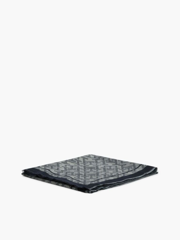 Blue Fular Jacquard Cu Monograma TH  Femei