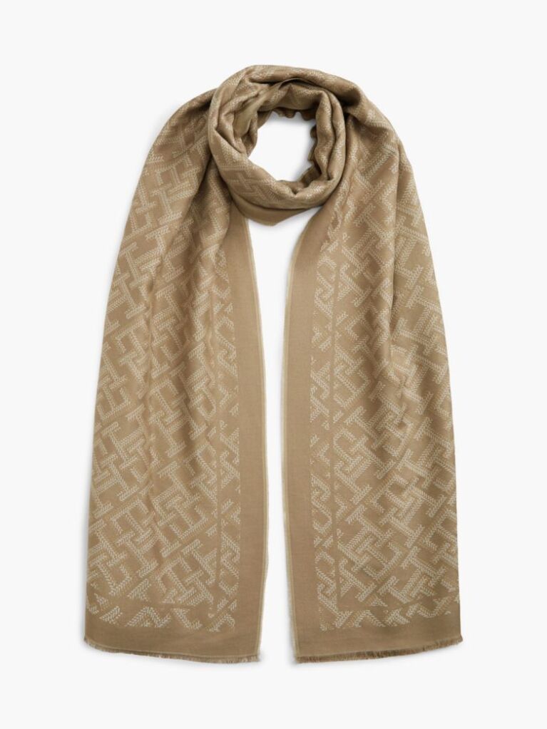 Maro Fular Jacquard Cu Monograma TH  Femei
