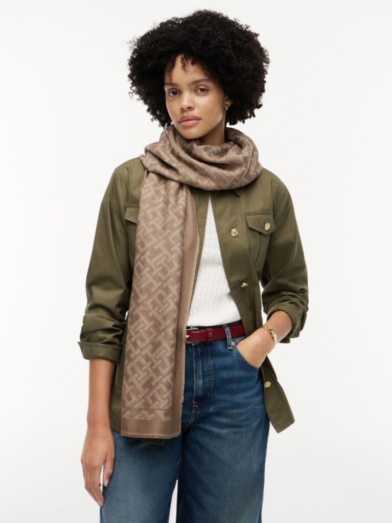 Maro Fular Jacquard Cu Monograma TH  Femei