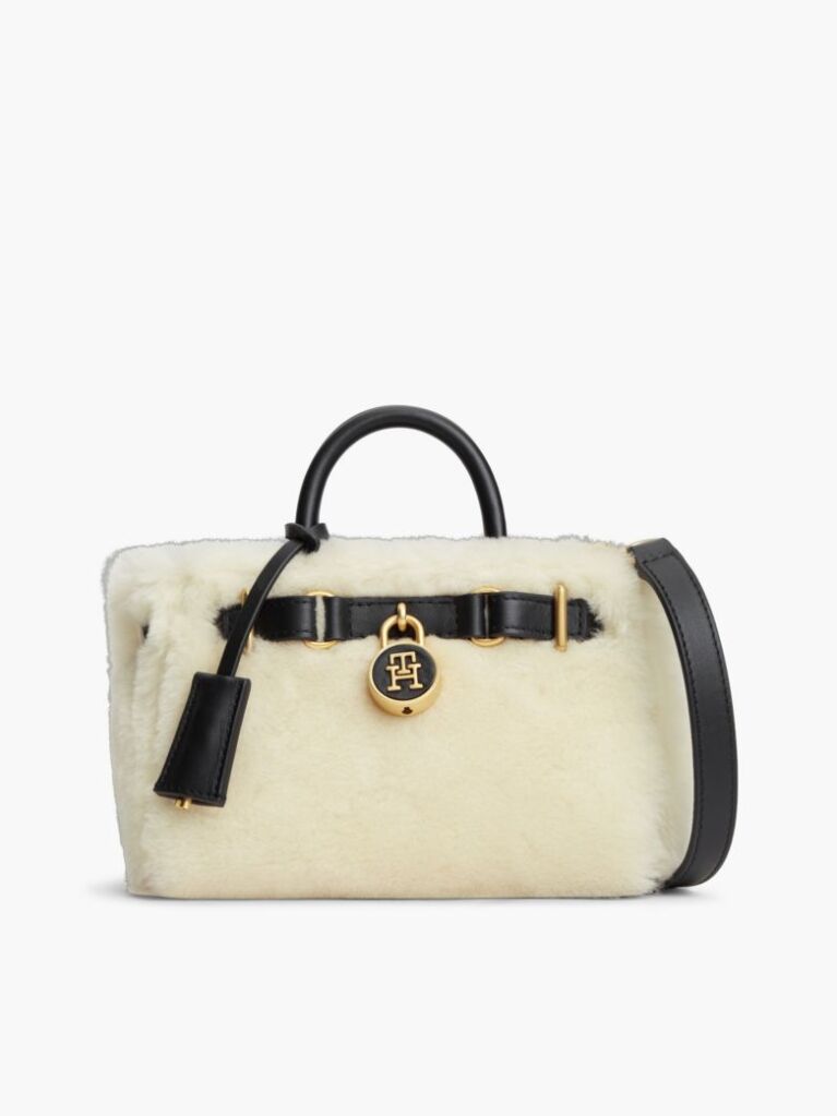 Beige The American Icon Leather Shearling Tote Bag  Women