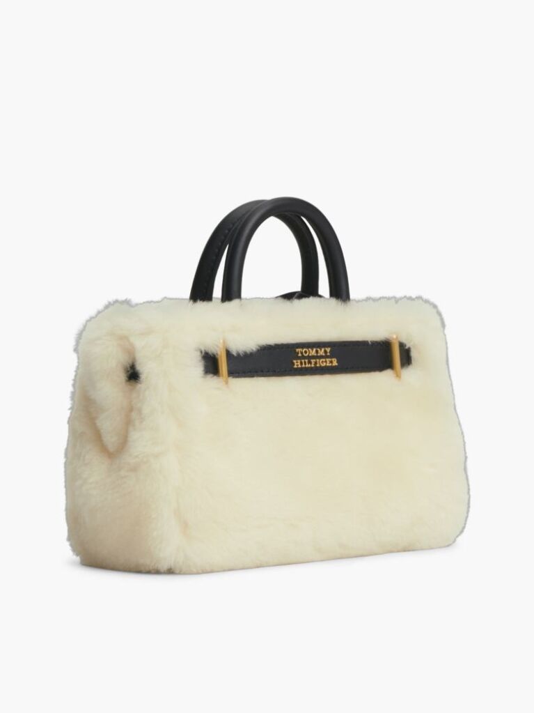 Beige The American Icon Leather Shearling Tote Bag  Women