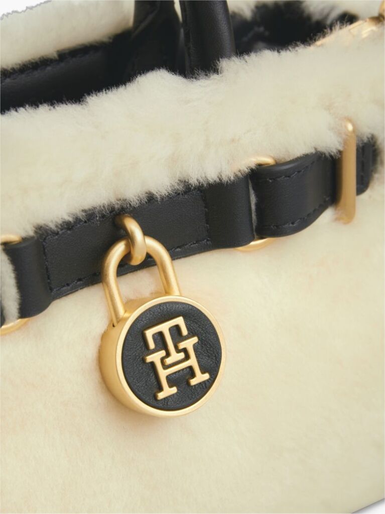 Beige The American Icon Leather Shearling Tote Bag  Women