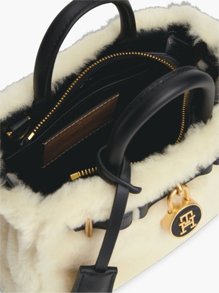Beige The American Icon Leather Shearling Tote Bag  Women