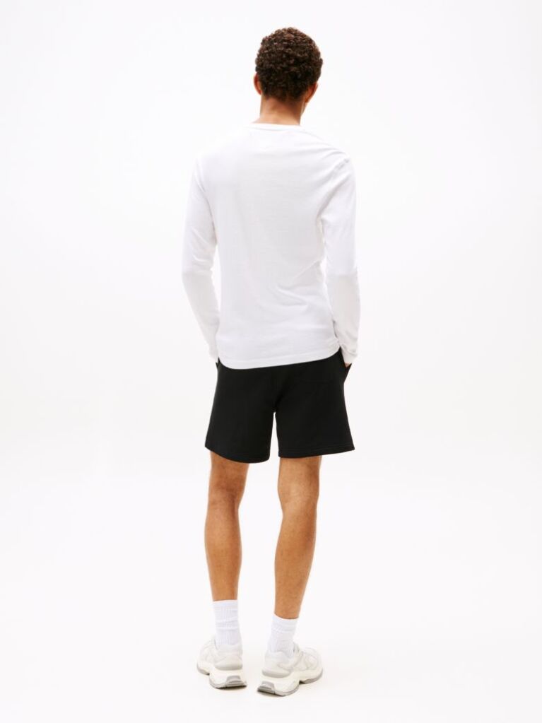 Alb Tricou Cu Maneca Lunga din Bumbac Organic  Barbati
