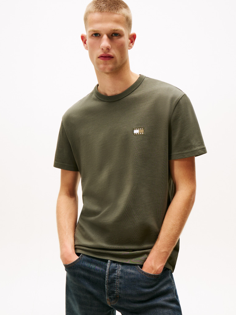 Green Tommy Badge Crew Neck T-Shirt  Men