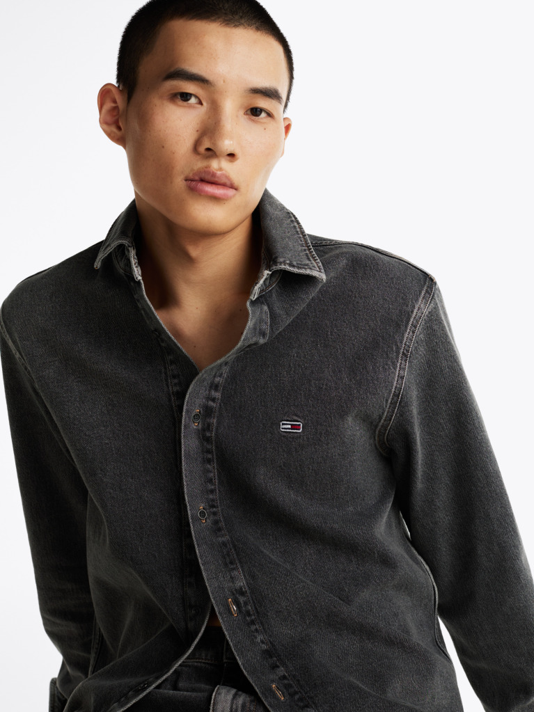 Denim Hanorac Regular Fit Din Denim Decolorat  Barbati