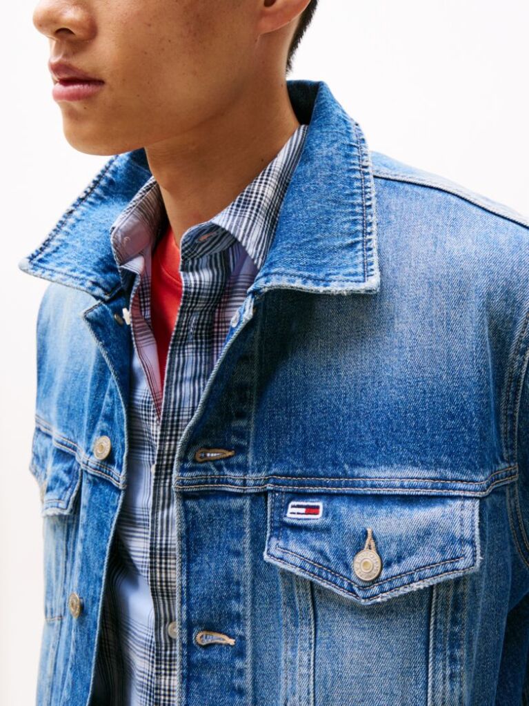 Denim Jacheta De Tip Trucker Ryan Cu Broderie Pe Spate Cu Stema  Barbati