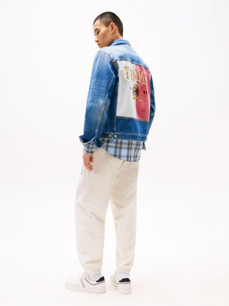 Denim Jacheta De Tip Trucker Ryan Cu Broderie Pe Spate Cu Stema  Barbati