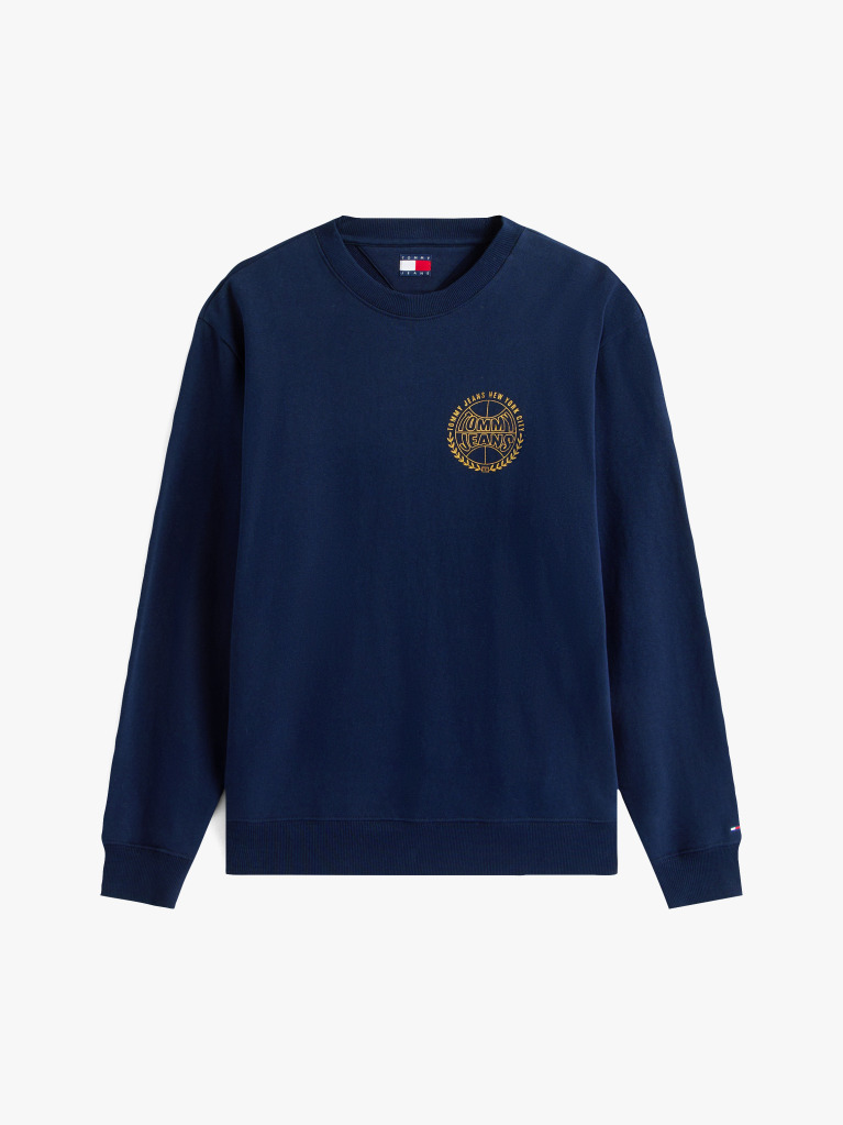 Blue Bluza Heritage Varsity Cu Guler Rotund  Barbati