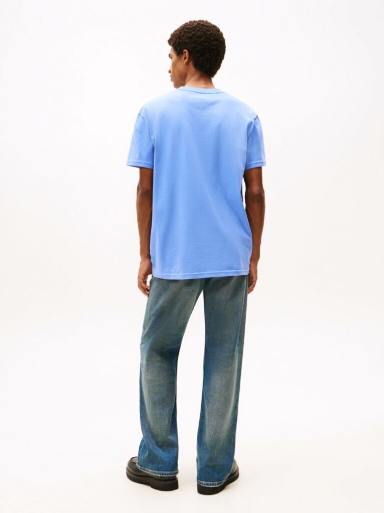 Blue Tricou Cu Guler Rotund Si Logo  Barbati