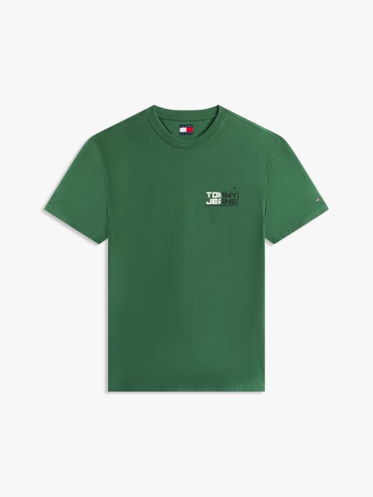 Verde Tricou Relaxat Din Jersey Cu Logo Pe Spate  Barbati