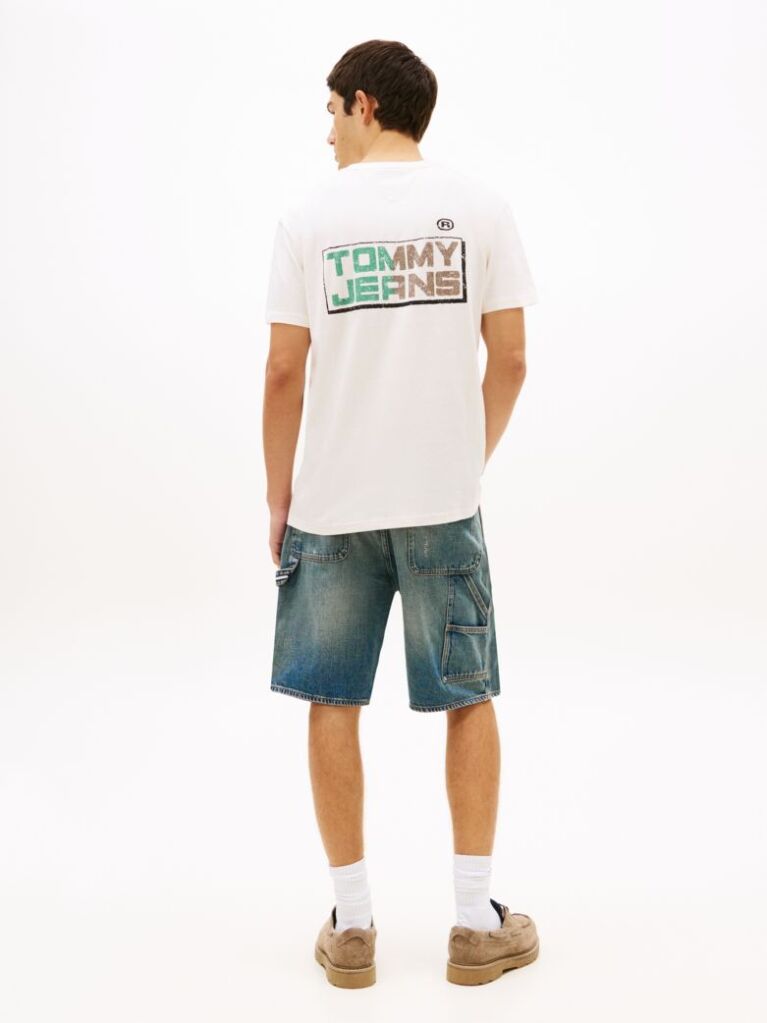 Bej Tricou Relaxat Din Jersey Cu Logo Pe Spate  Barbati