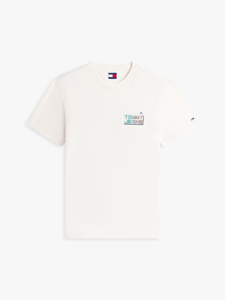 Bej Tricou Relaxat Din Jersey Cu Logo Pe Spate  Barbati