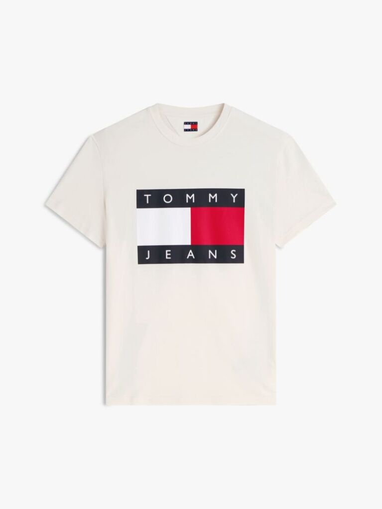 Bej Tricou Cu Guler Rotund Si Insigna Cu Steag  Barbati