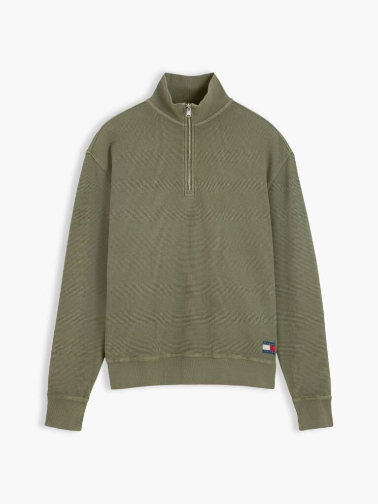 Verde Bluza De Trening Tricotata Cu Croiala Relaxata Si Fermoar  Barbati