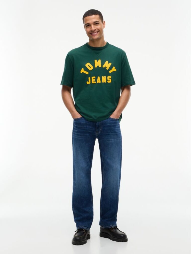 Verde T-Shirt Din Jerseu Oversized Cu Logo Clasic  Barbati