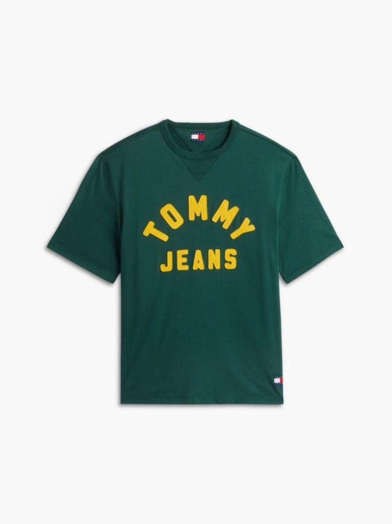 Verde T-Shirt Din Jerseu Oversized Cu Logo Clasic  Barbati
