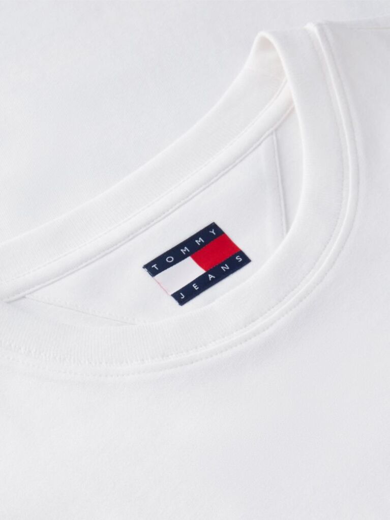 White Logo Flag Embroidery Peached T-Shirt  Men