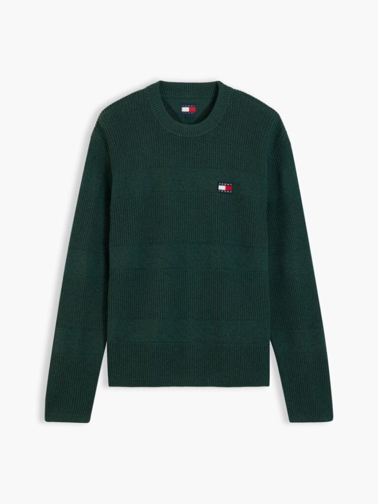 Verde Pulover Texturat Cu Detalii  Barbati