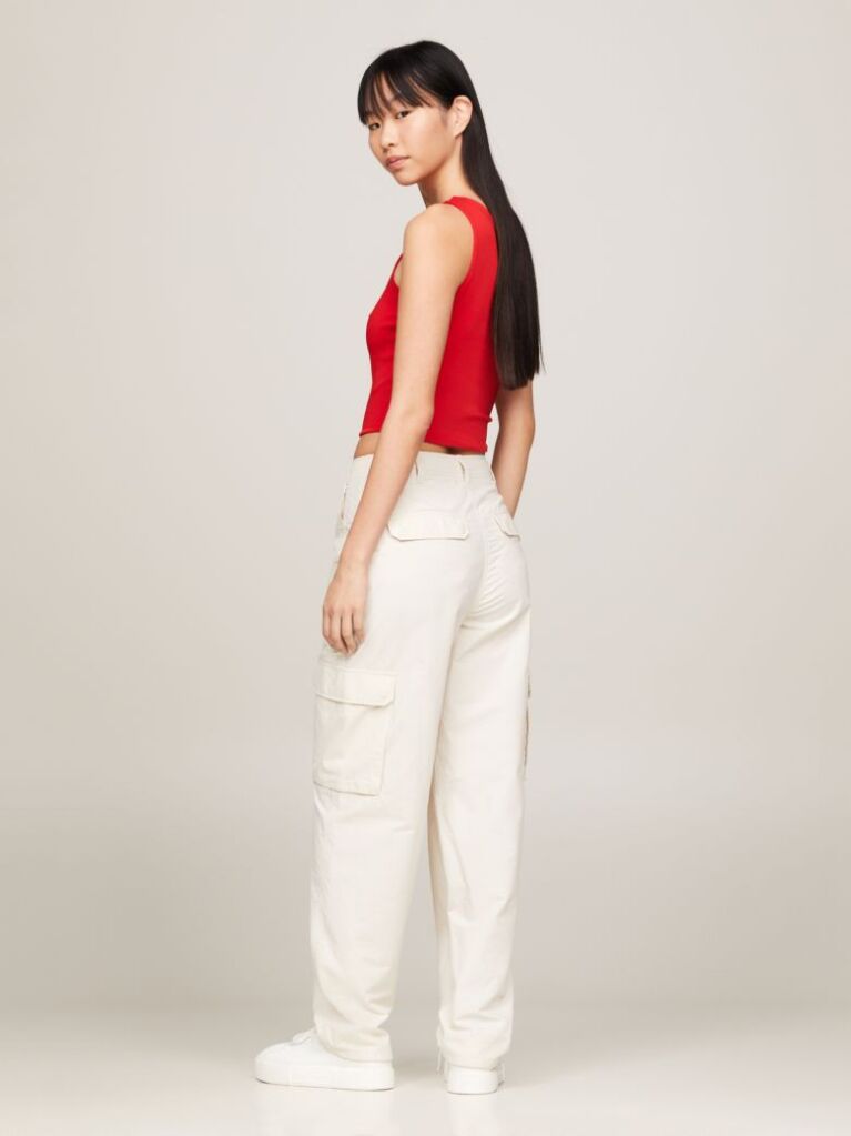 Bej Pantaloni Cargo Cu Talie Inalta Harper  Femei