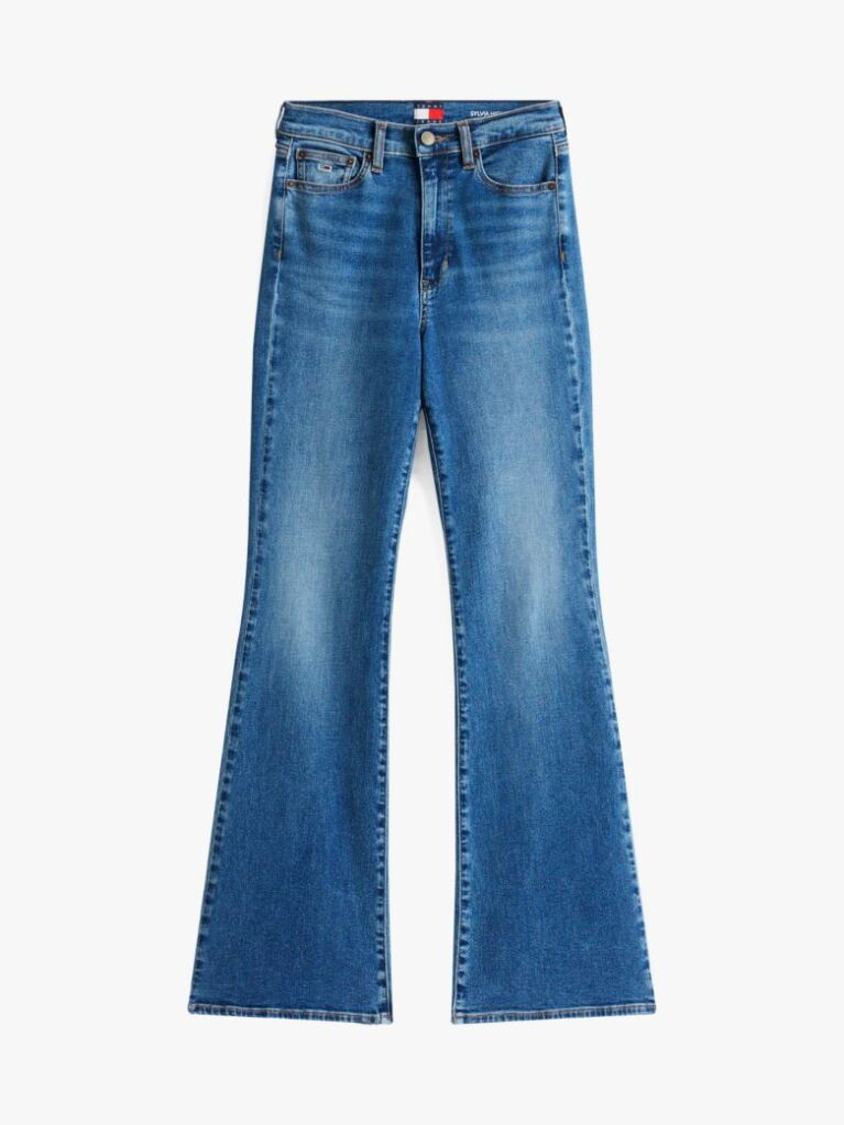 Denim Jeansi Skinny Cu Talie Inalta Si Picior Evazat  Femei