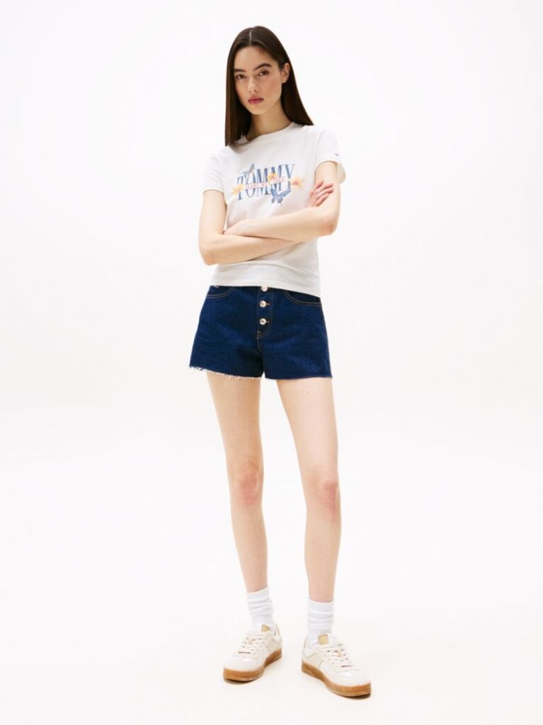 Bej Tricou Butterfly Cu Croiala Slim  Femei