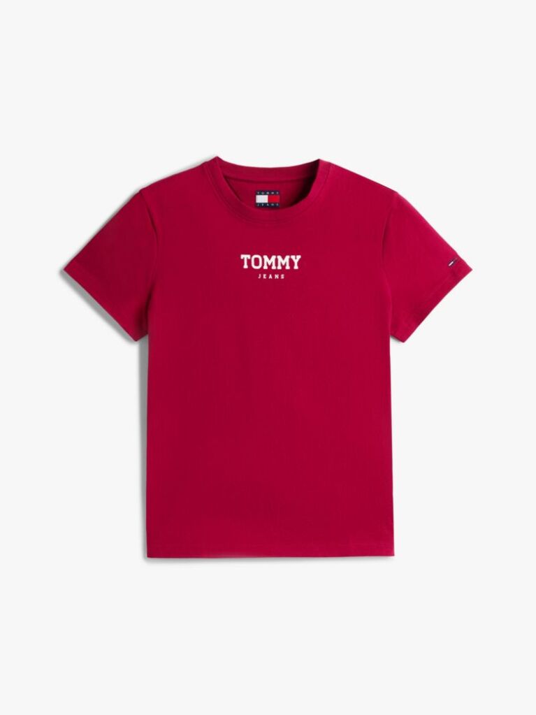 Roz Essential Tricou Rib Regular Cu Logo  Femei