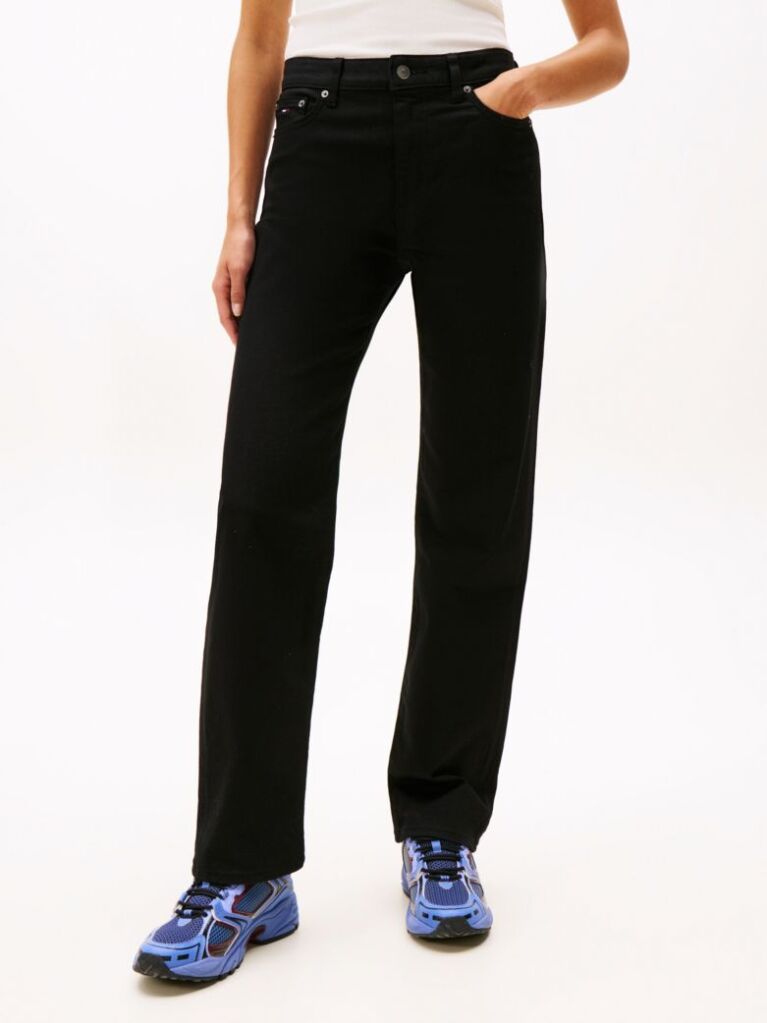 Denim Blugi Negri Slim Cu Talie Medie  Femei