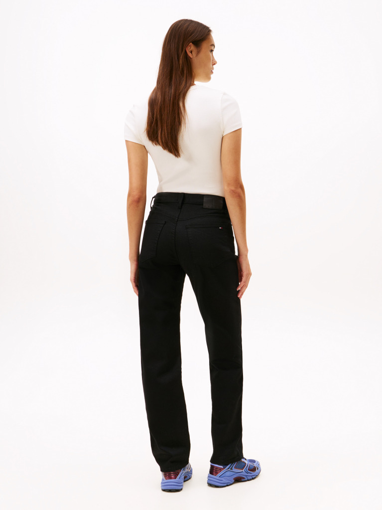 Denim Blugi Negri Slim Cu Talie Medie  Femei