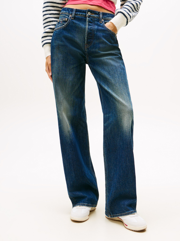 Denim Blugi Mia Relaxati Drepti Cu Talie Medie  Femei