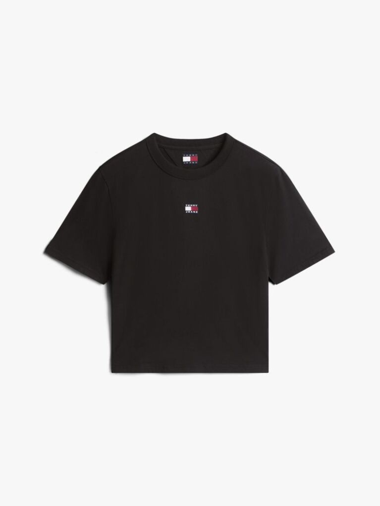 Negru Tricou Boxy  Femei
