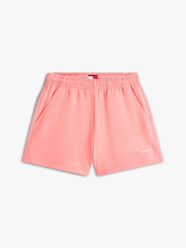 Roz Pantaloni Scurti Relaxati Din Bumbac Suede Cu Logo  Femei