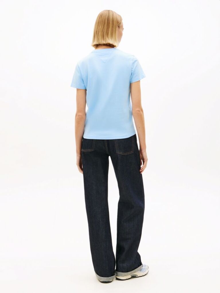 Blue Tricou Cu Guler Rotund Si Logo  Femei