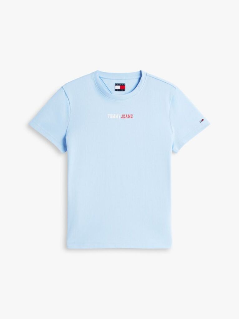 Blue Tricou Cu Guler Rotund Si Logo  Femei