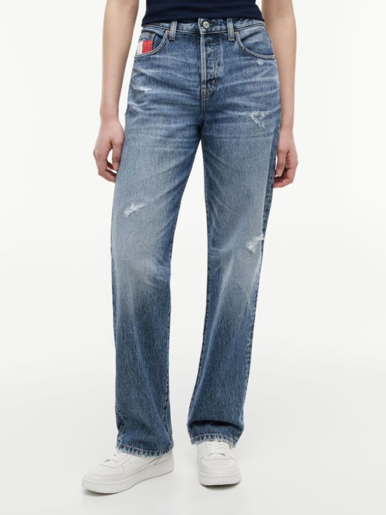 Denim Vintage Blugi Drepti Cu Croiala Slim Talie Medie  Femei