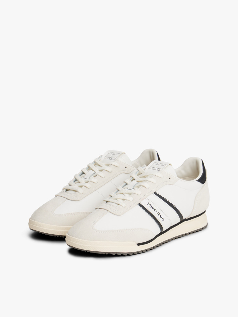 Bej Sneakers Retro Cu Talpa Serrata Si Detalii Din Piele  Barbati