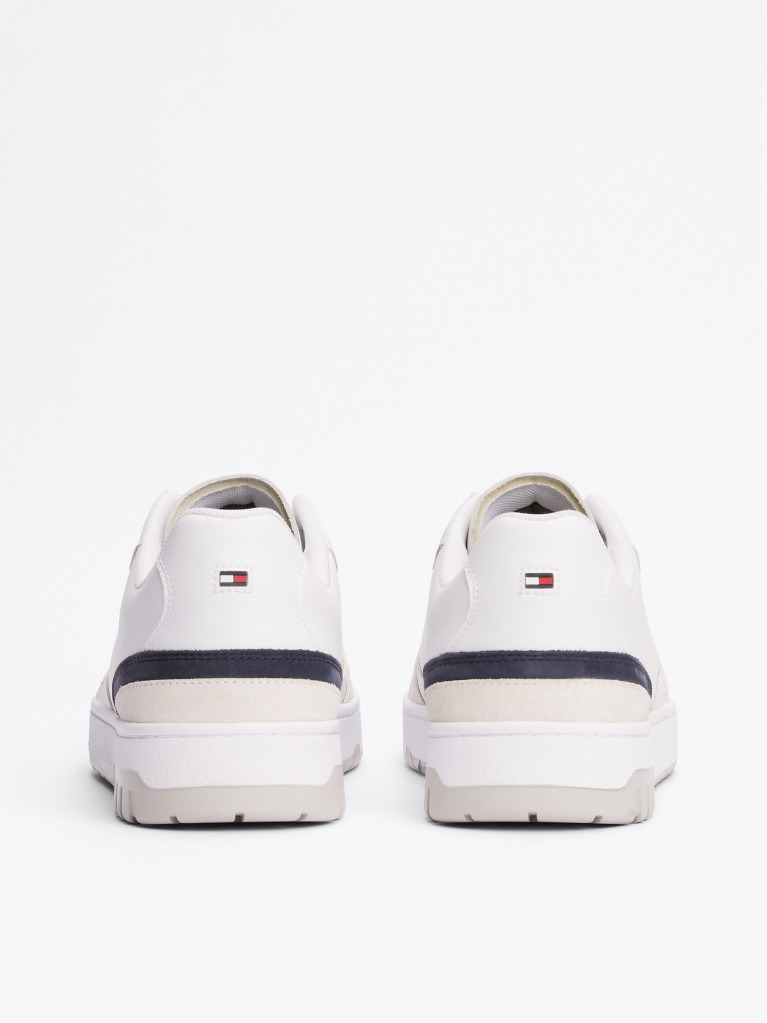 Alb Pantofi Sport De Baschet Din Piele Cu Textura Mixta  Barbati