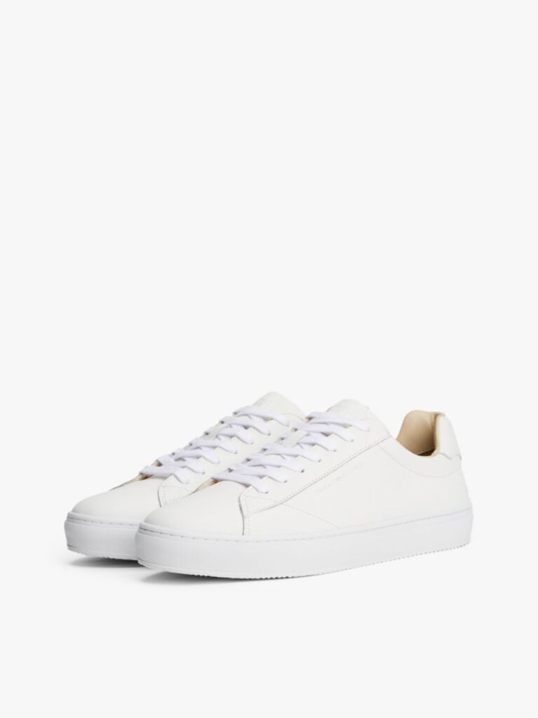 Alb Pantofi Sport Din Piele Cu Talpa Cupsole  Barbati