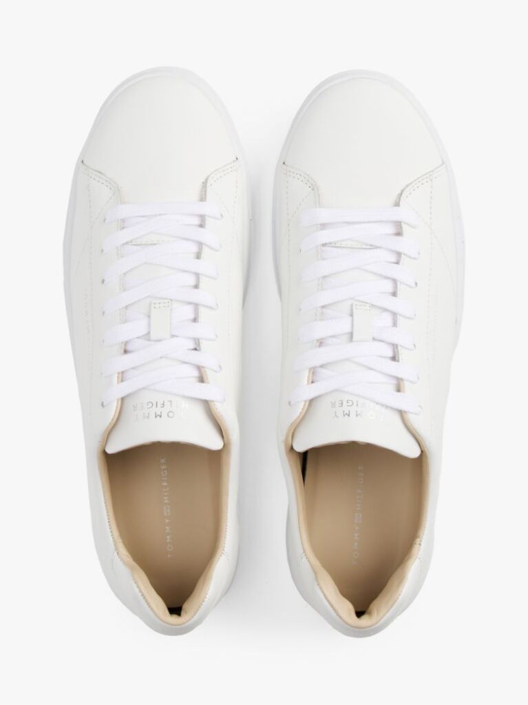 Alb Pantofi Sport Din Piele Cu Talpa Cupsole  Barbati