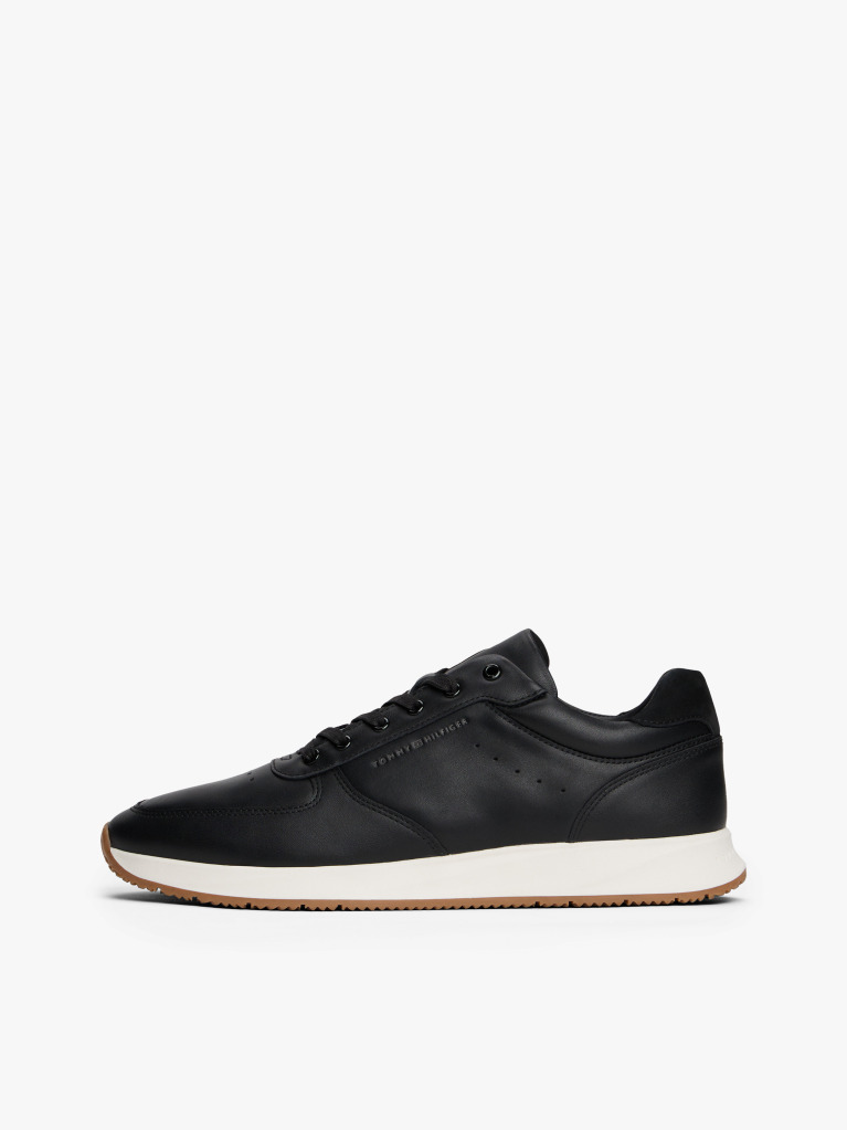 Negru Sneakers Hibrid Din Piele Cu Talpa Fine Cleat  Barbati
