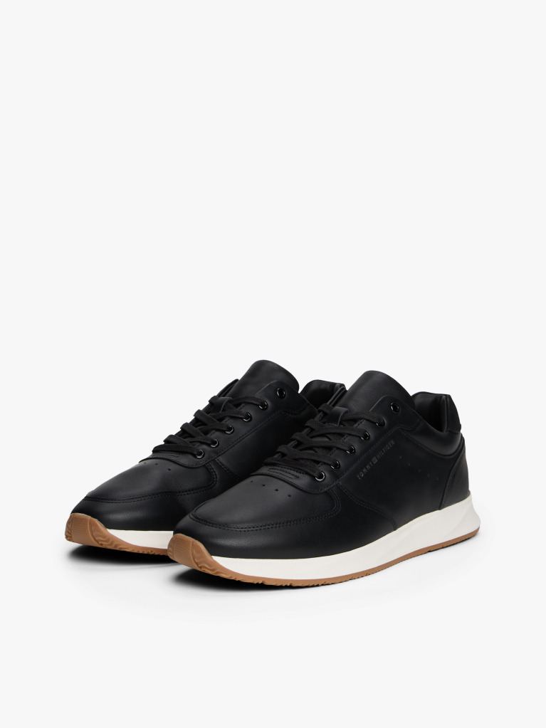 Negru Sneakers Hibrid Din Piele Cu Talpa Fine Cleat  Barbati