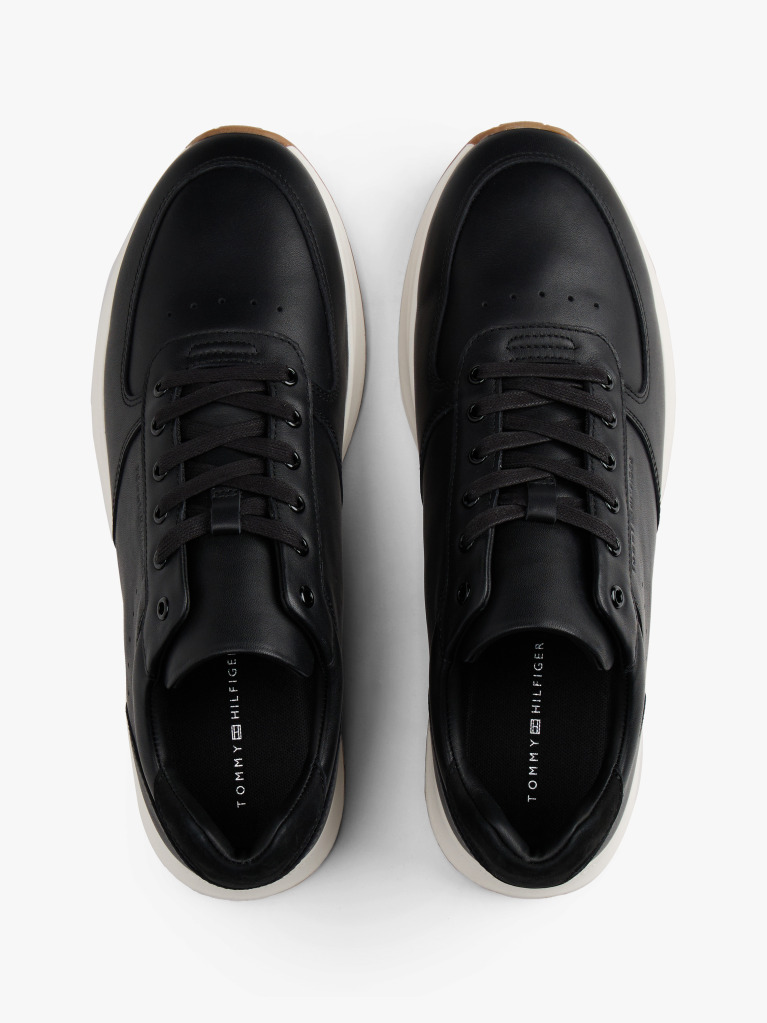Negru Sneakers Hibrid Din Piele Cu Talpa Fine Cleat  Barbati